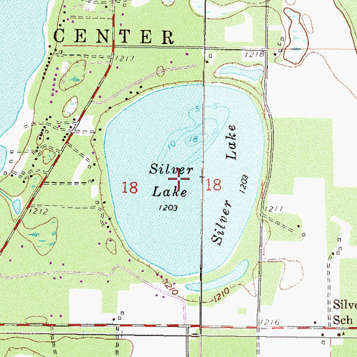 Topographic Map of Silver Lake, MN