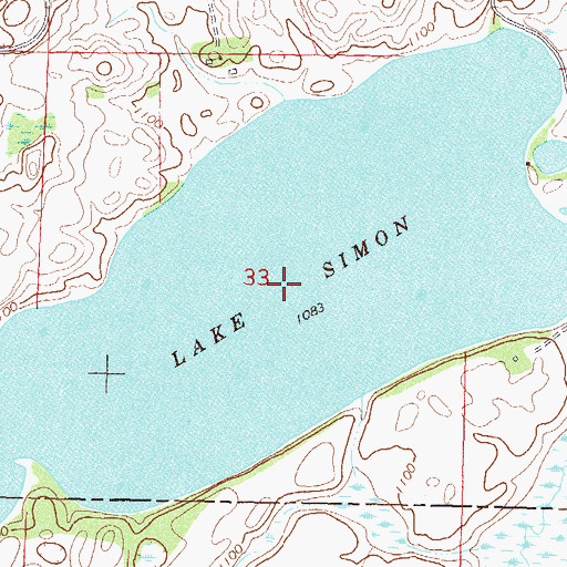 Topographic Map of Lake Simon, MN