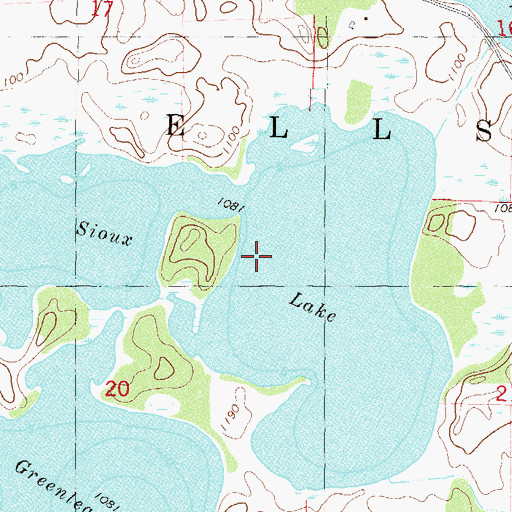 Topographic Map of Sioux Lake, MN