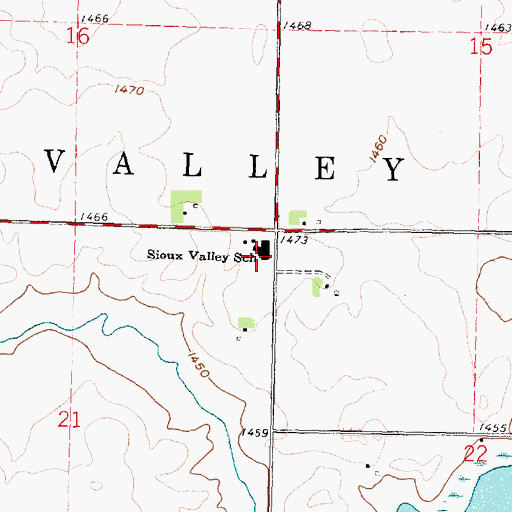 Topographic Map of Sioux Valley School, MN