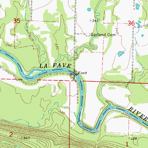 Topographic Map of Flynn Ford, AR