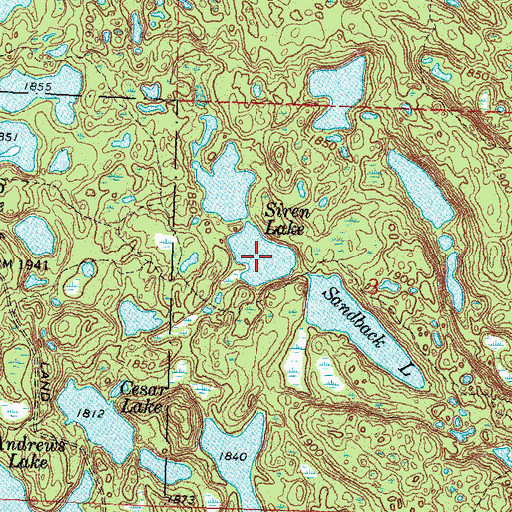 Topographic Map of Siren Lake, MN