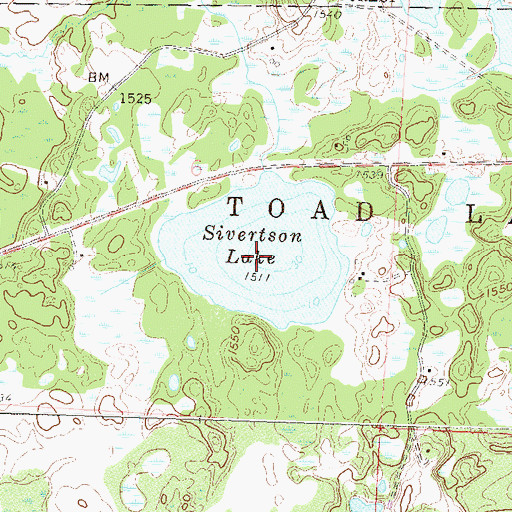 Topographic Map of Sivertson Lake, MN