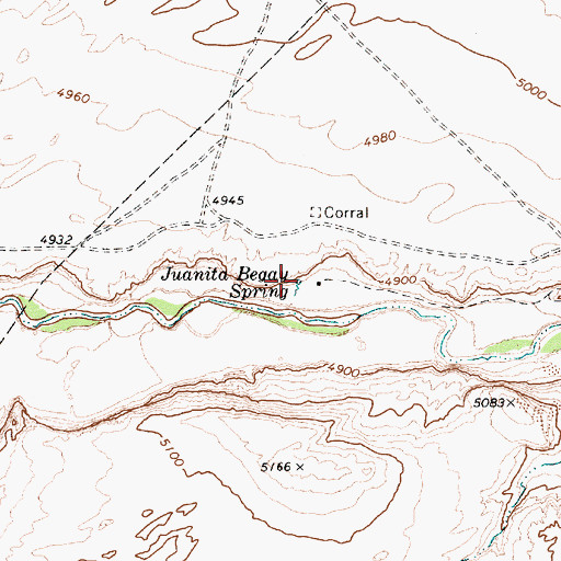 Topographic Map of Juanita Begay Spring, AZ