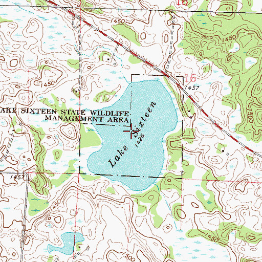Topographic Map of Lake Sixteen, MN