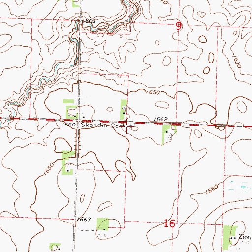 Topographic Map of Skandia Cemetery, MN