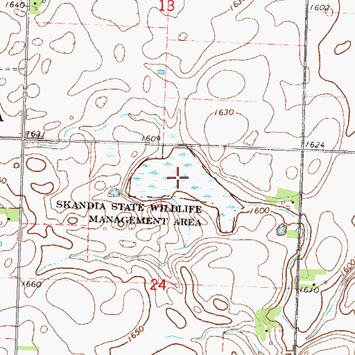 Topographic Map of Skandia State Wildlife Management Area, MN