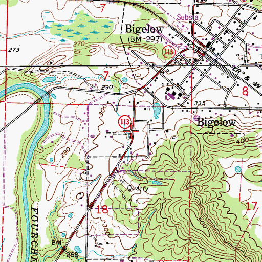 Topographic Map of Graytown, AR