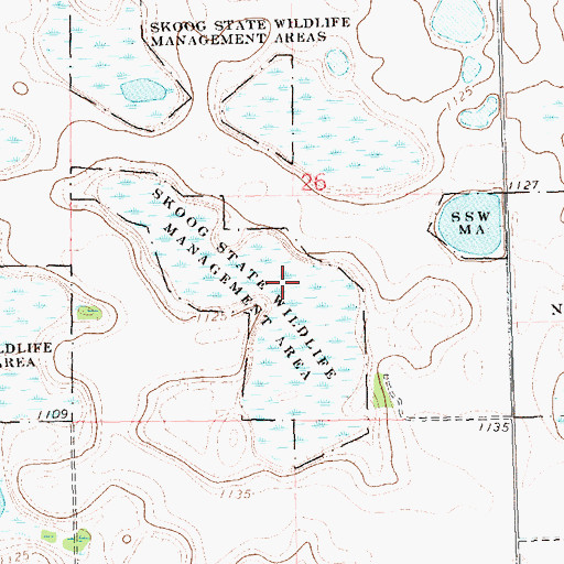 Topographic Map of Skoog State Wildlife Management Area, MN