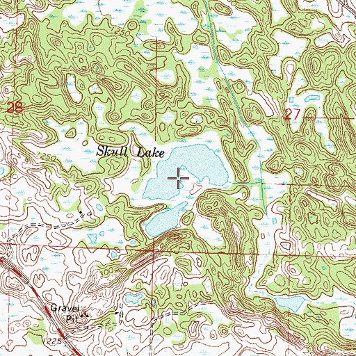 Topographic Map of Skull Lake, MN