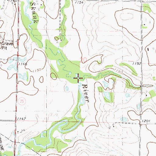 Topographic Map of Skunk Creek, MN