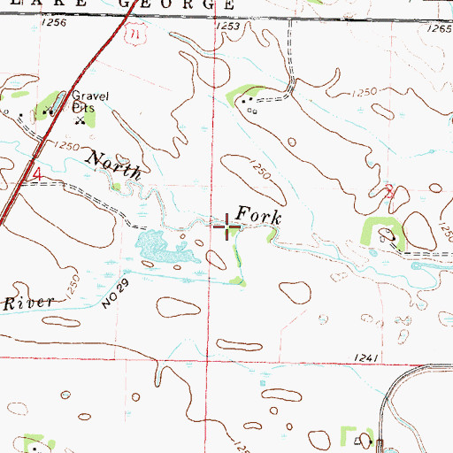 Topographic Map of Skunk River, MN