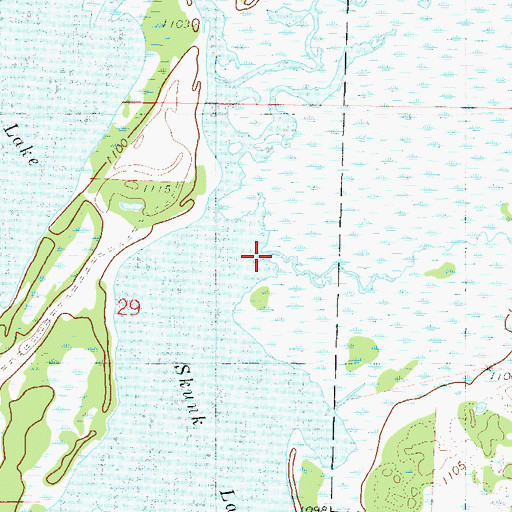 Topographic Map of Skunk River, MN