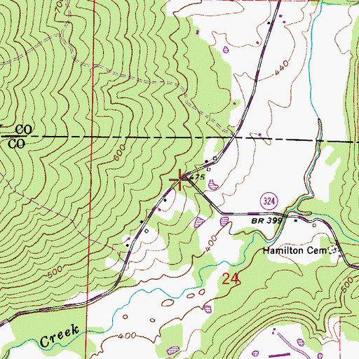 Topographic Map of Hamiltons Store (historical), AR