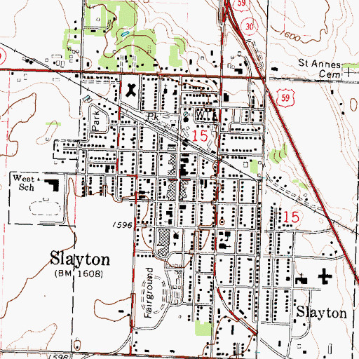 Topographic Map of Slayton, MN