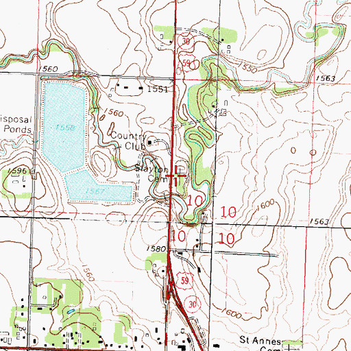 Topographic Map of Slayton Cemetery, MN
