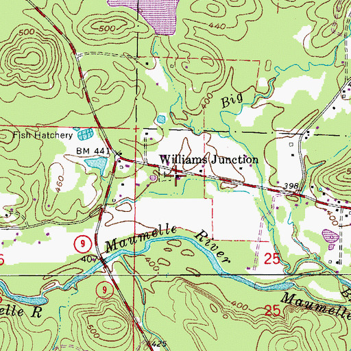 Topographic Map of Harmony Baptist Church, AR