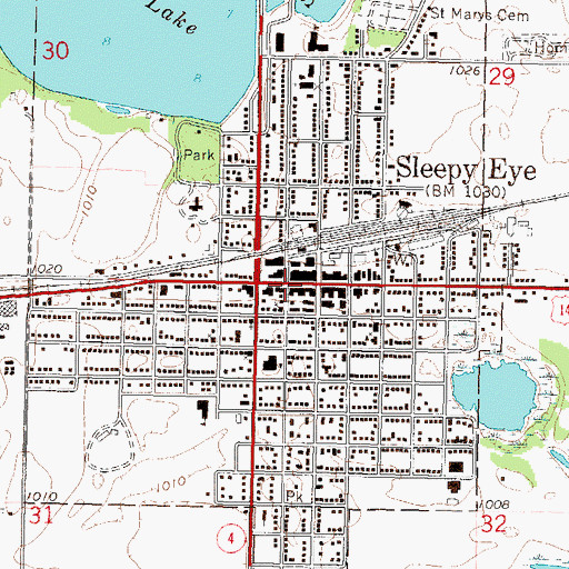 Topographic Map of Sleepy Eye, MN