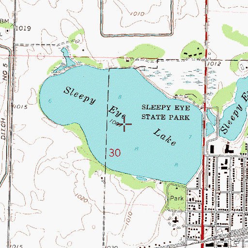 Topographic Map of Sleepy Eye Lake, MN