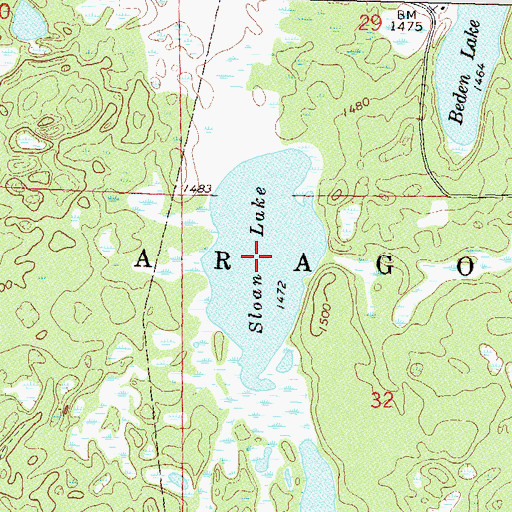 Topographic Map of Sloan Lake, MN