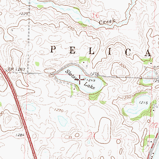 Topographic Map of Slotsye Lake, MN