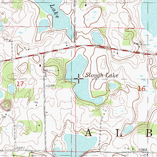 Topographic Map of Slough Lake, MN