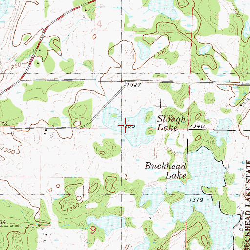 Topographic Map of Slough Lake, MN