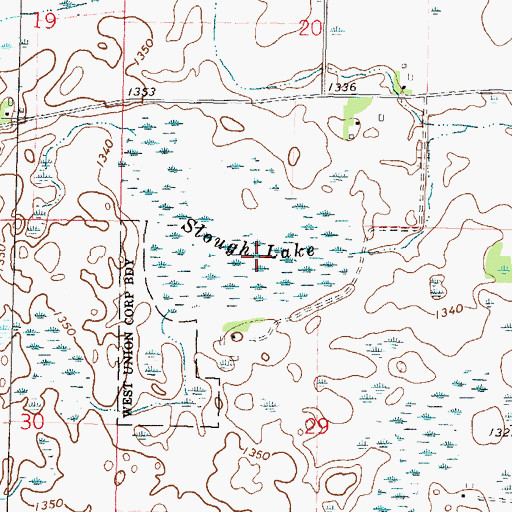 Topographic Map of Slough Lake, MN