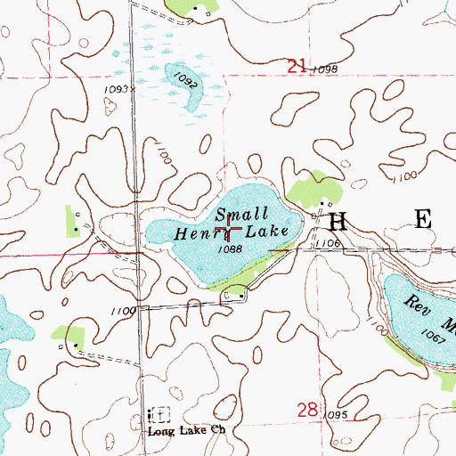 Topographic Map of Small Henry Lake, MN