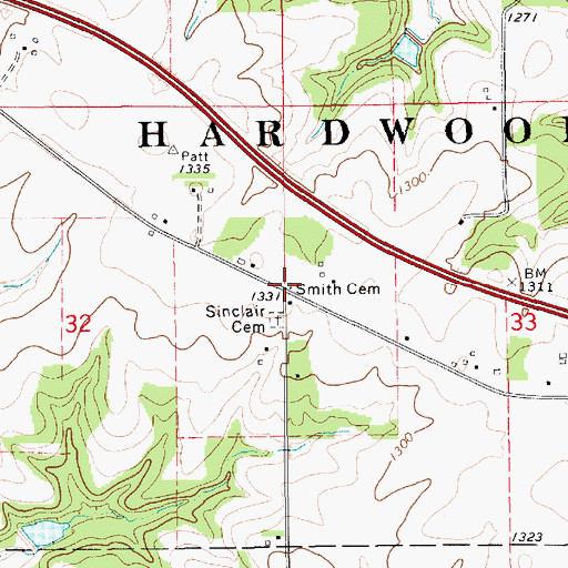 Topographic Map of Smith Cemetery, MN