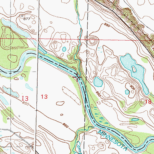 Topographic Map of Smith Creek, MN