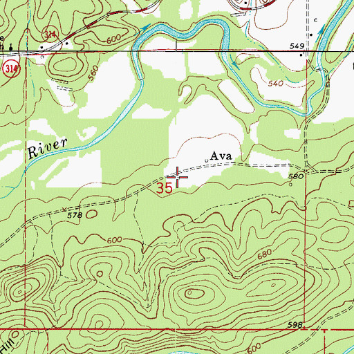 Topographic Map of Hawk School (historical), AR