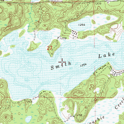 Topographic Map of Smith Lake, MN