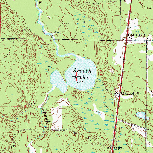 Topographic Map of Smith Lake, MN