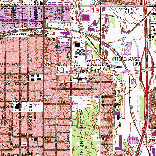 Topographic Map of Smith School, MN