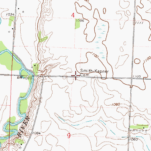 Topographic Map of Smith-Kepner Cemetery, MN