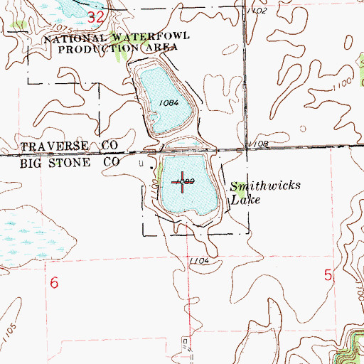Topographic Map of Smithwicks Lake, MN