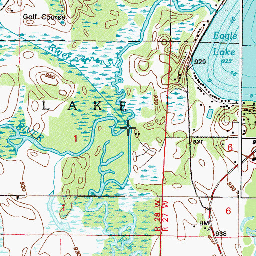 Topographic Map of Snake River, MN