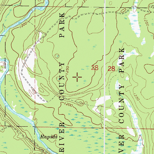 Topographic Map of Snake River County Park, MN