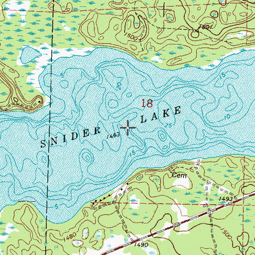 Topographic Map of Snider Lake, MN