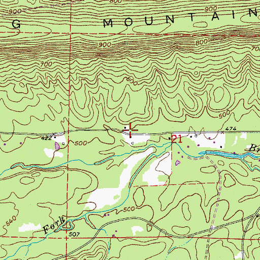 Topographic Map of Jay Bird School (historical), AR