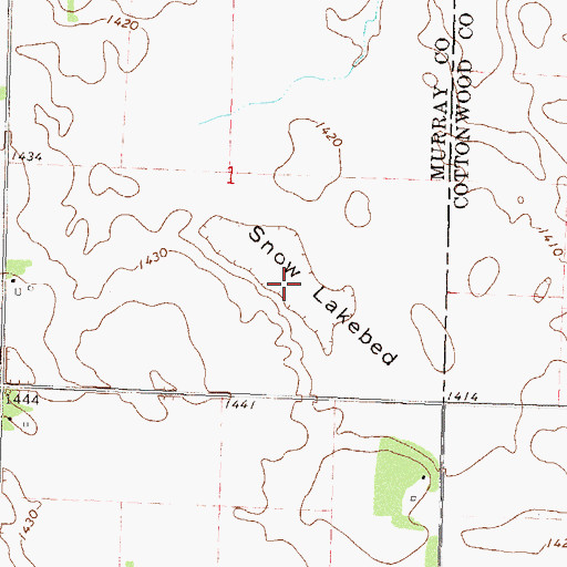 Topographic Map of Snow Lakebed, MN