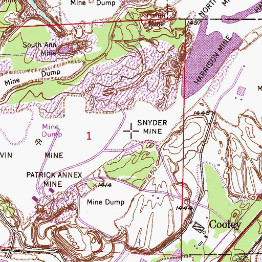 Topographic Map of Snyder Mine, MN