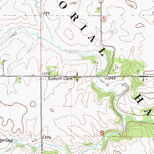 Topographic Map of Sodom Cemetery, MN