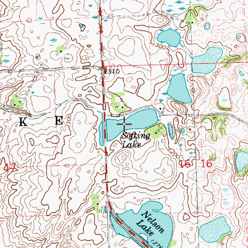 Topographic Map of Softing Lake, MN