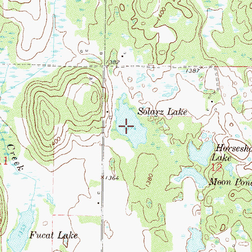 Topographic Map of Solarz Lake, MN