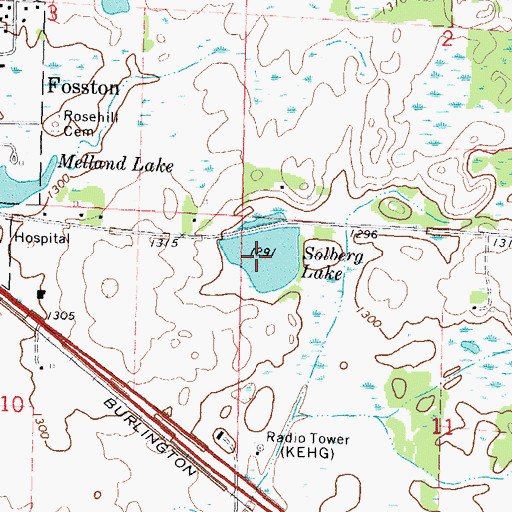 Topographic Map of Solbery Lake, MN
