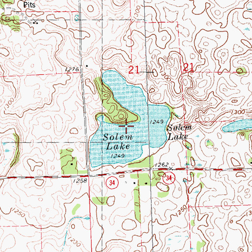 Topographic Map of Solem Lake, MN