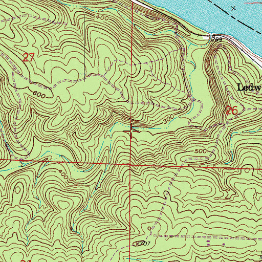 Topographic Map of Township of Ledwidge (historical), AR