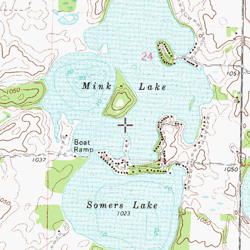 Topographic Map of Somers Lake, MN